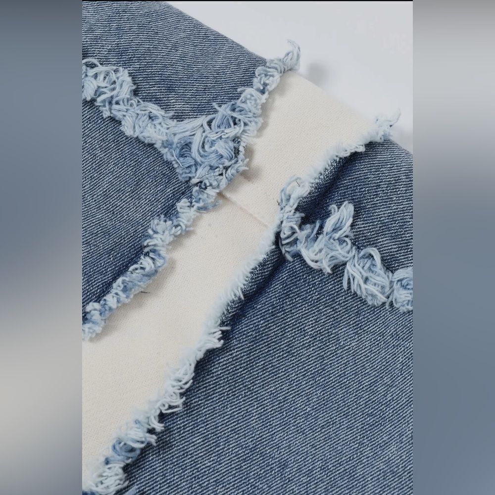 Denim Patchwork Hoodie - Picture 7 of 8
